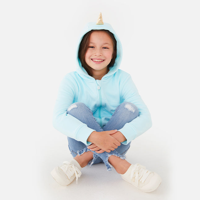 Nell the Narwhal Zip-Up Hoodie